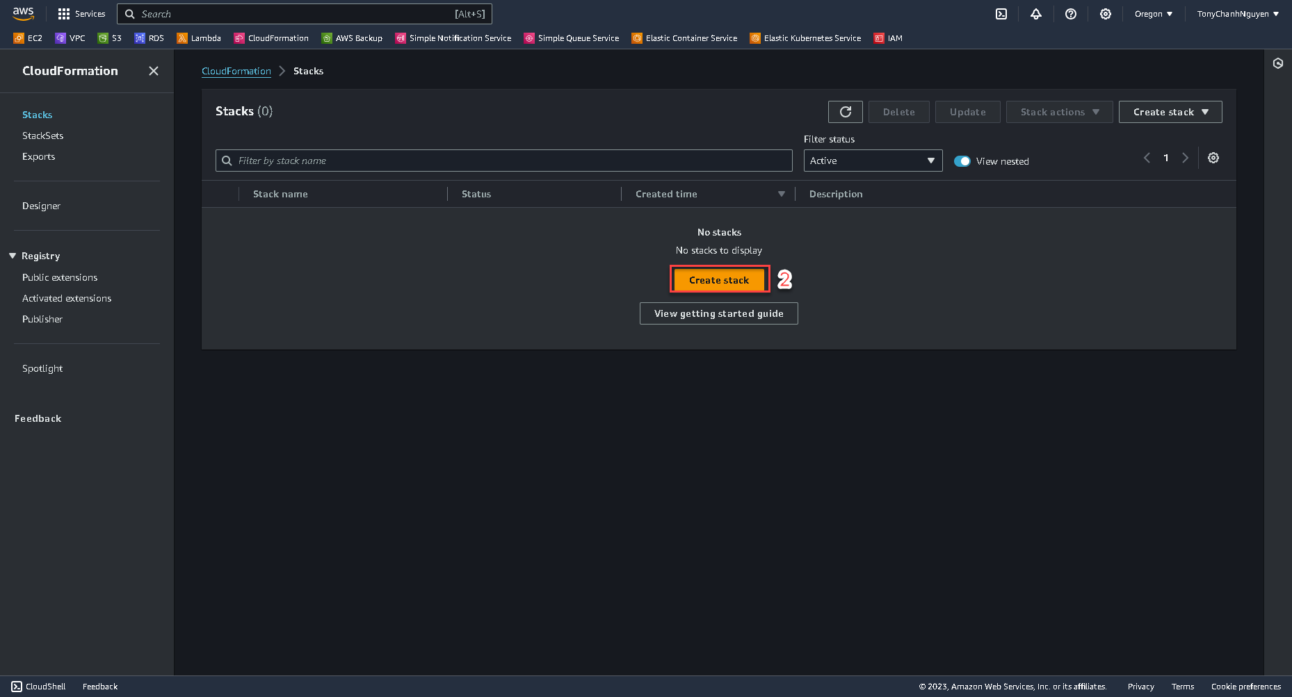 Launch CloudFormation template :: Migrating application using Migration Hub