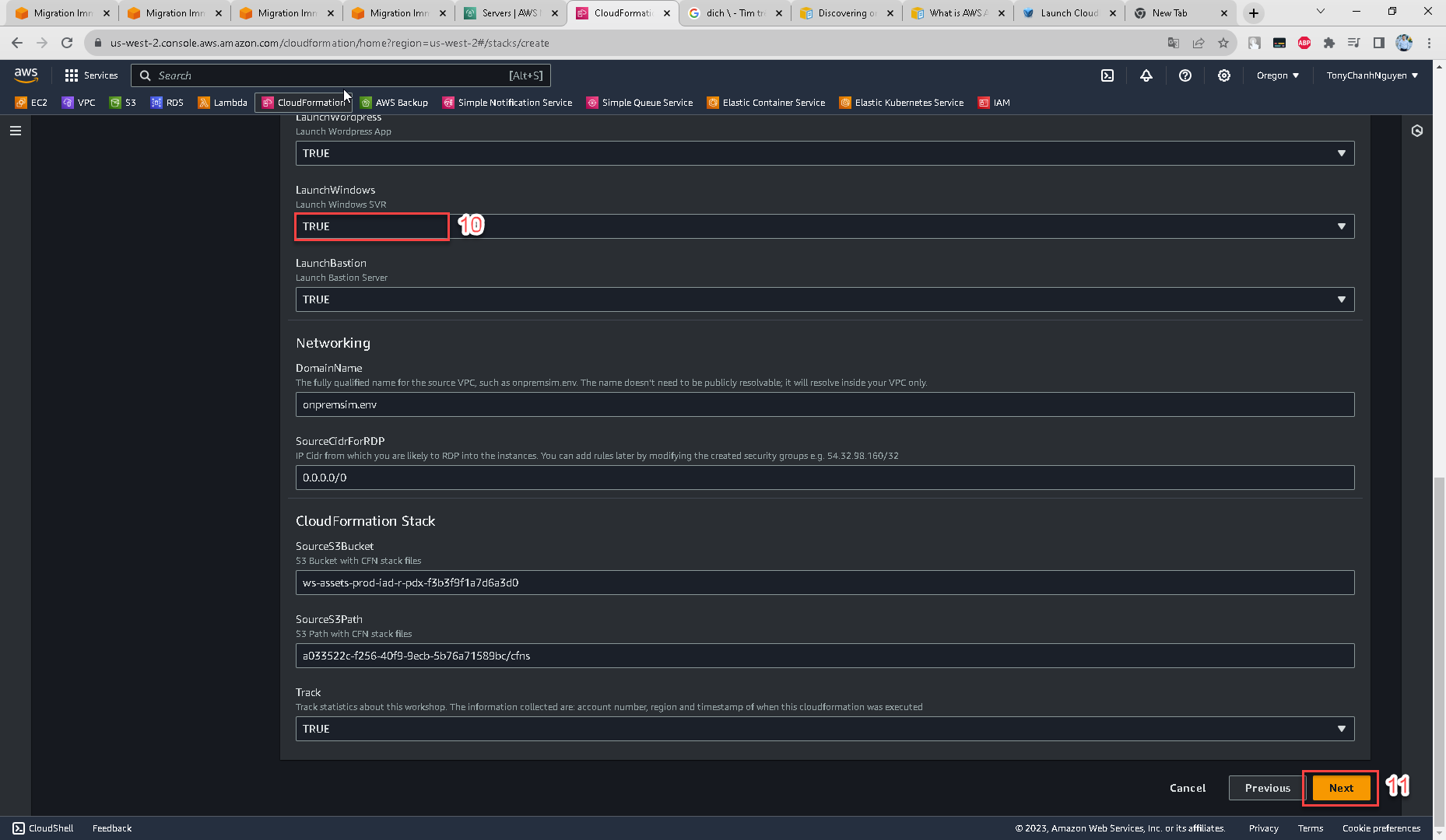 Launch CloudFormation template :: Migrating application using Migration Hub